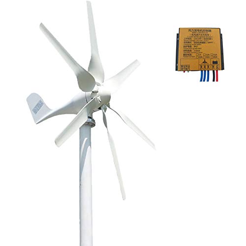 KX-ENERGIE Windkraftanlage 800W 12V 24V Mit MPPT Laderegler, 6 Blätter Horizontal Achse Windgenerator Heimgebrauch für Marine,Haushalt (12, Volt) von KX-ENERGIE