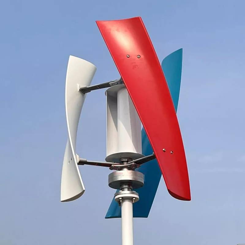 Windkraftanlage Vertikal Windturbinen 600W 12V 24V 48V Windgenerator Helix Wendel Turbine Controller Kit mit Laderegler,Garten 3Klingen Windkraftanlag für Zuhause Boote, Pavillons, Hütten von KX-ENERGIE