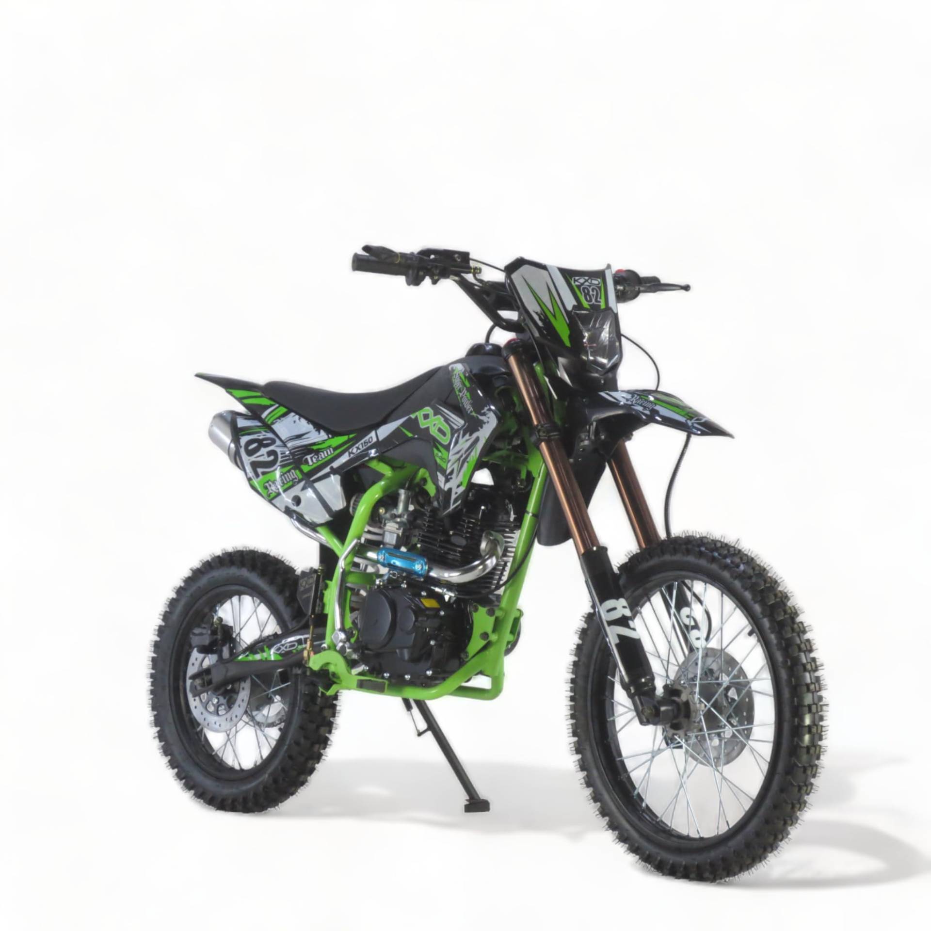 KXD 613 E+K Starter 150cc 19/16" 4T Dirtbike Kinder CrossBike Enduro pocket Pitbike PocketBike Motocross Motorrad Motorbike Motorsport Pit Pocket Vollcross Enduro Grün von KXD