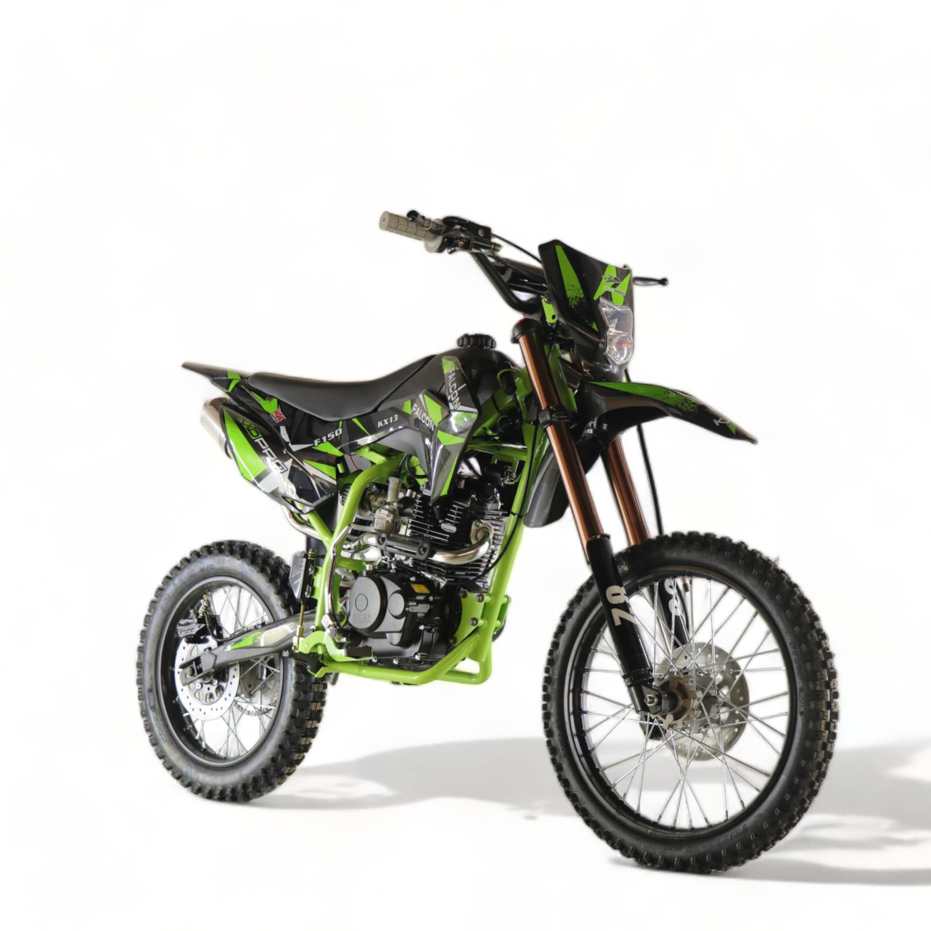 KXD 613 E+K Starter 150cc 19/16" 4T Dirtbike Kinder CrossBike Enduro pocket Pitbike PocketBike Motocross Motorrad Motorbike Motorsport Pit Pocket Vollcross Enduro Grün von KXD