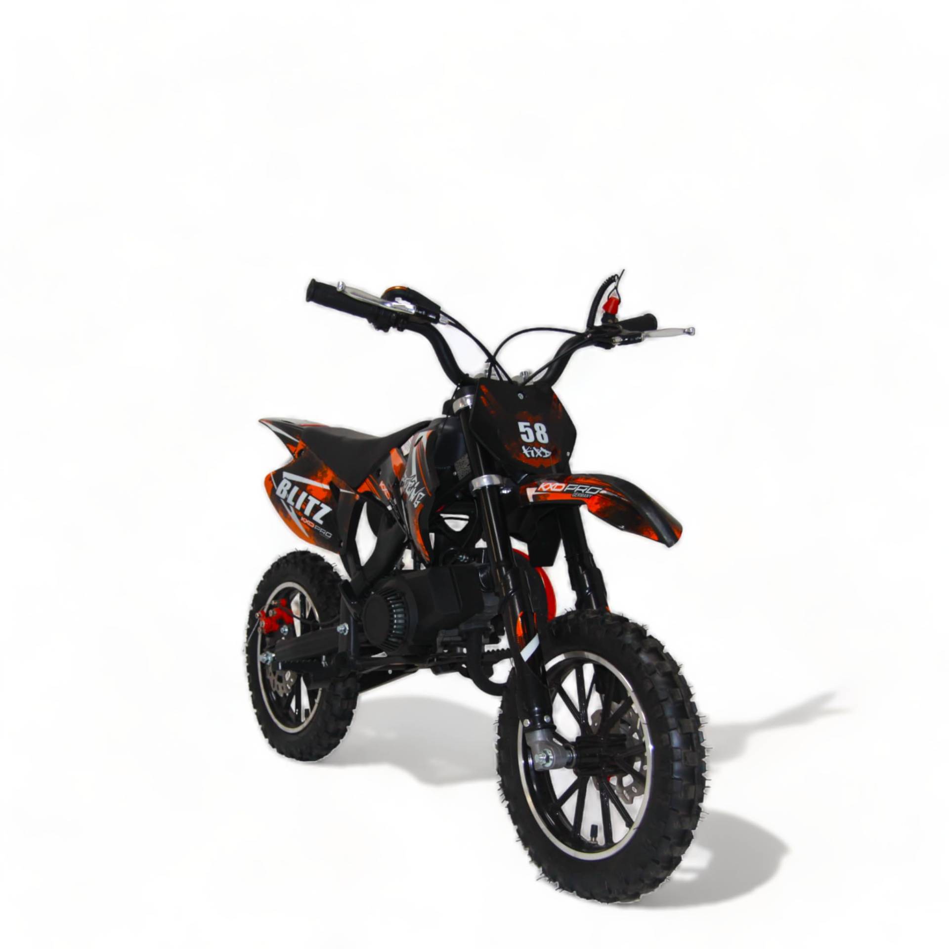 KXD 708A 49cc 2Takt Kinder Dirt Cross Pocket Midi Enduro Dirtbike Enduro Motocrossbike Motocross Motorrad Cross 60cm Sitzhöhe 10 Zoll Vorderrad Motor Pocketbike von KXD