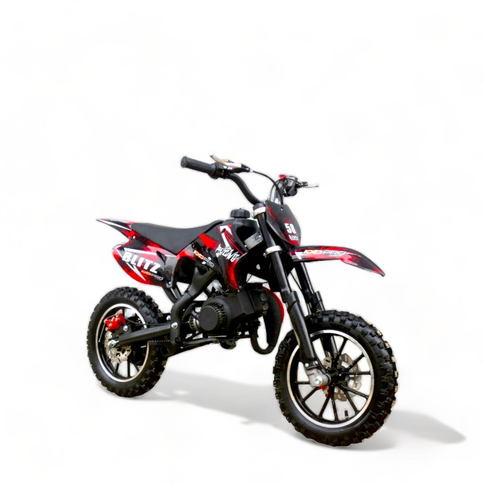 KXD 708A 49cc 2Takt Kinder Dirt Cross Pocket Midi Enduro Dirtbike Enduro Motocrossbike Motocross Motorrad Cross 60cm Sitzhöhe 10 Zoll Vorderrad Motor Pocketbike von KXD