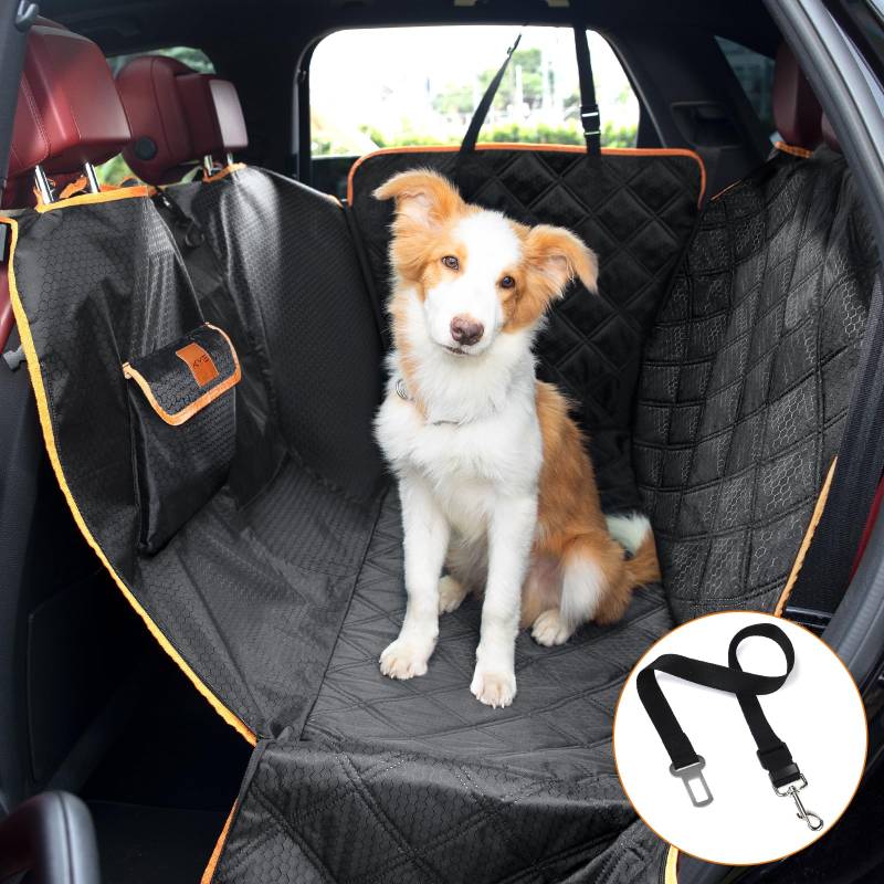 KYG Hundedecke Auto Rückbank Autoschondecke Hund Rücksitz wasserdicht & Kratzfest Auto Hundedecke Rücksitz für PKWs und SUVs mit Seitenschutz und Sichtfenster 128x160cm von KYG