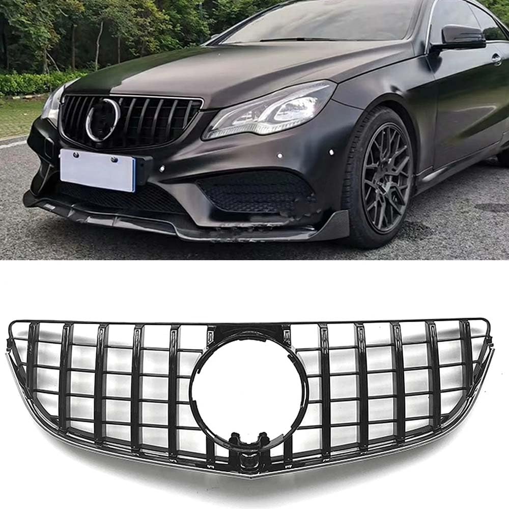 Auto Grill, für Mercedes Benz E Coupe C207 A207 W207 2014-2017 Kühlergrille, Front Bumper Grille, Sport Performance Kühlergrill,B-Black von KYHATS