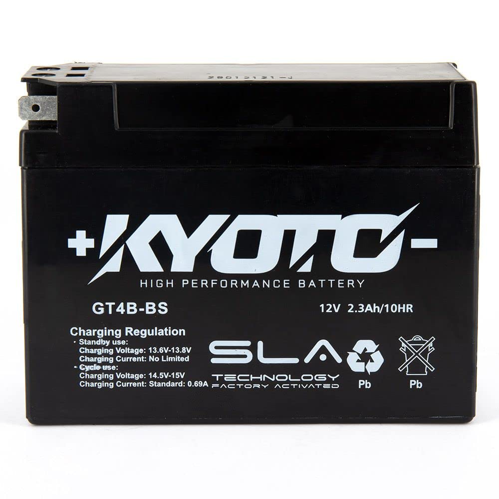 Batterie Kyoto GT4B-BS (YT4B-BS) wartungsfrei 12V 2.3Ah 114x39x85mm passend für Yamaha TTR50E, EY, EV 50 2006-2007 von KYOTO