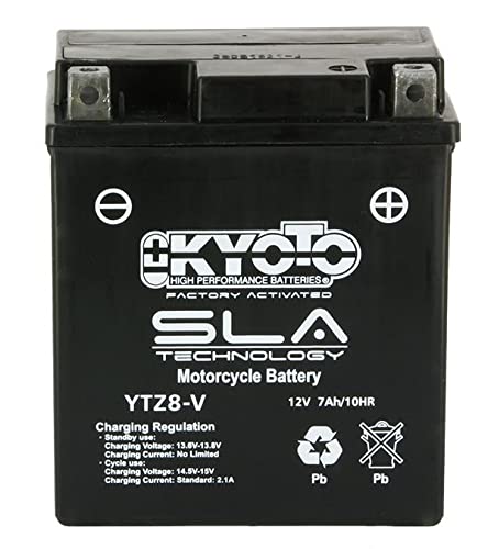 Batterie Kyoto SLA GTZ8-V (YTZ8-V) AGM wartungsfrei 12V 7Ah 113x70x130mm von KYOTO