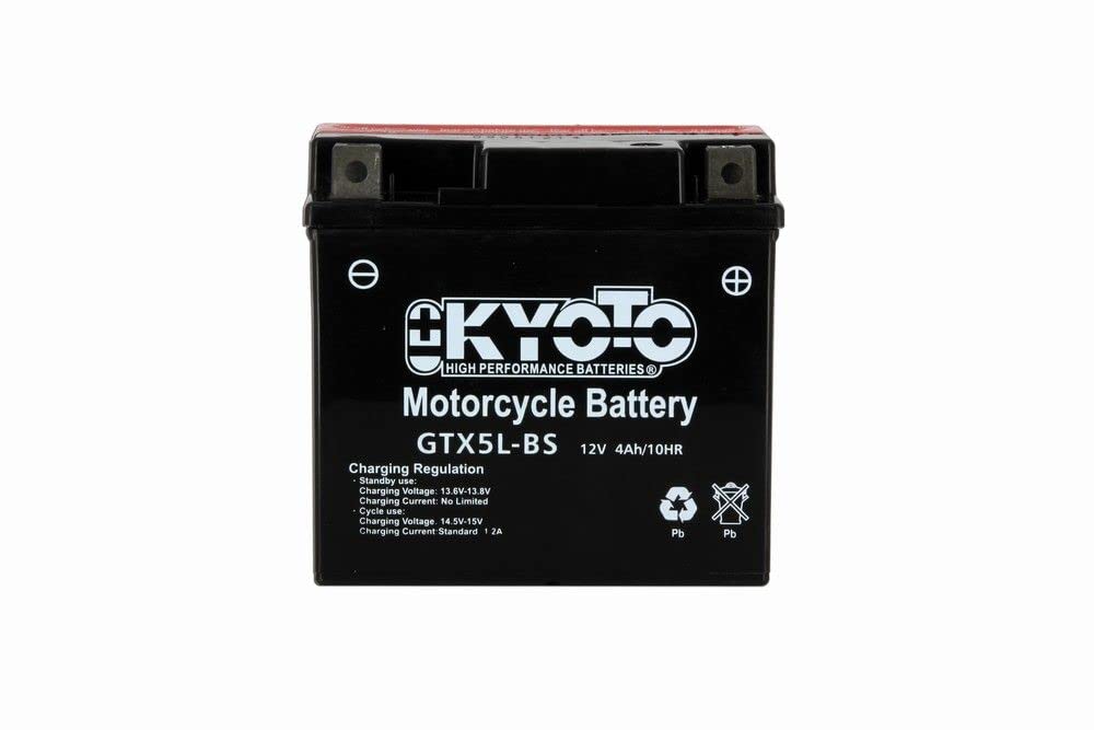 Motorradbatterie Kyoto GTX5L-BS (YTX5L-BS) - wartungsfrei - 12V 4Ah - Maße: 114x71x106mm passend für KTM Freeride 350 2011 von Kyoto