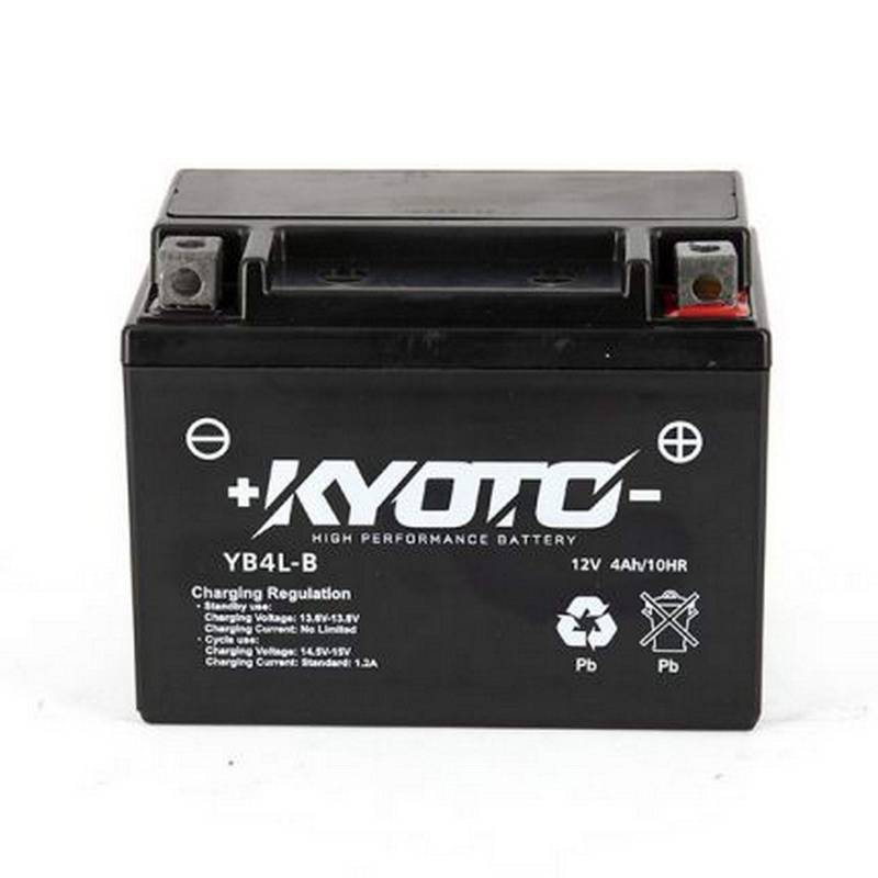 Motorradbatterie Kyoto SLA YB4L-B AGM wartungsfrei 12V 4Ah 120x71x92mm passend für BENELLI KBX Race 50 1994 von KYOTO