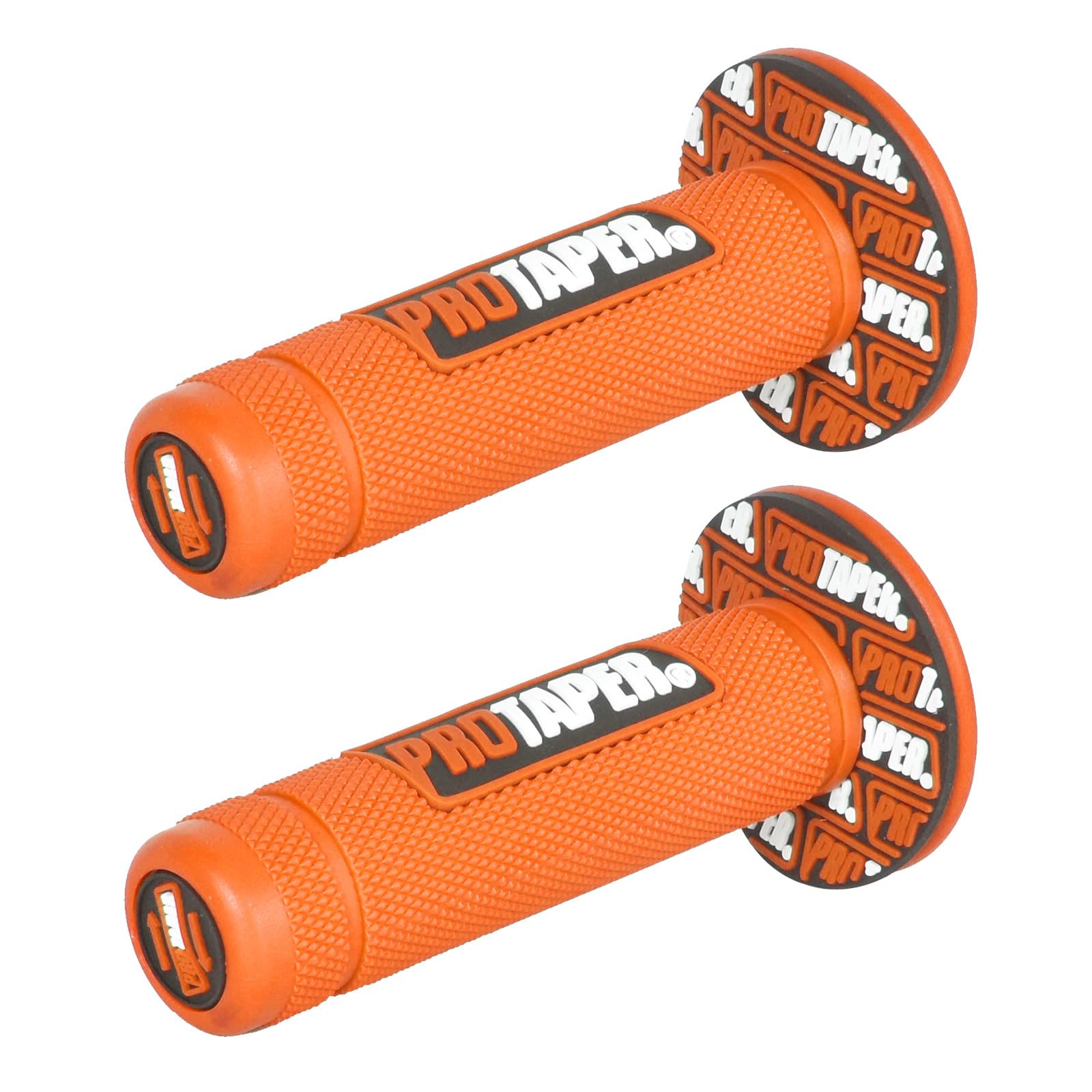 Universal Motorrad Lenkergriffe Griffe 22 mm - 24 mm für Roller Mopeds Hochwertige Anti-Rutsch Motorradgriffe hochwertige Gummi Griffe (Orange) von KYSUN