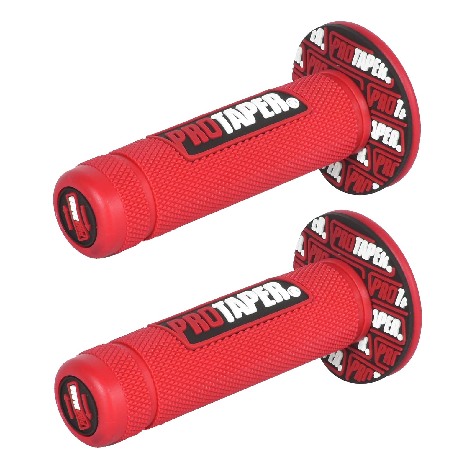 KYSUN Universal Motorrad Lenkergriffe Griffe 22 mm - 24 mm für Roller Mopeds Hochwertige Anti-Rutsch Motorradgriffe hochwertige Gummi Griffe (Rot) von KYSUN