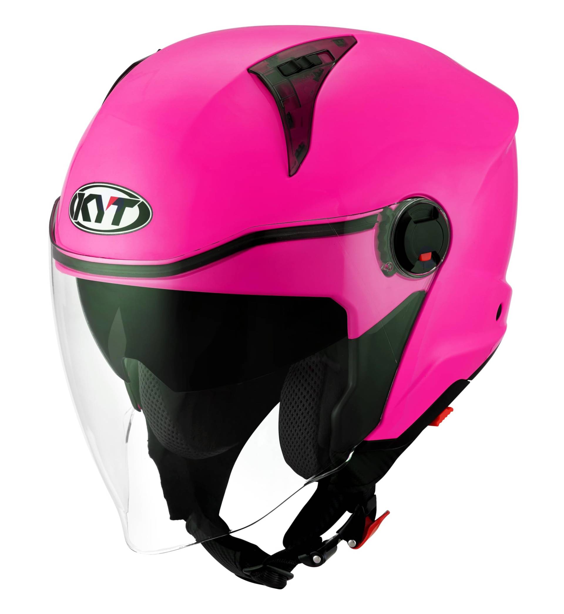 KYT D-City Plain Fuxia E06 Motorradhelm (Pink), M (57) von KYT