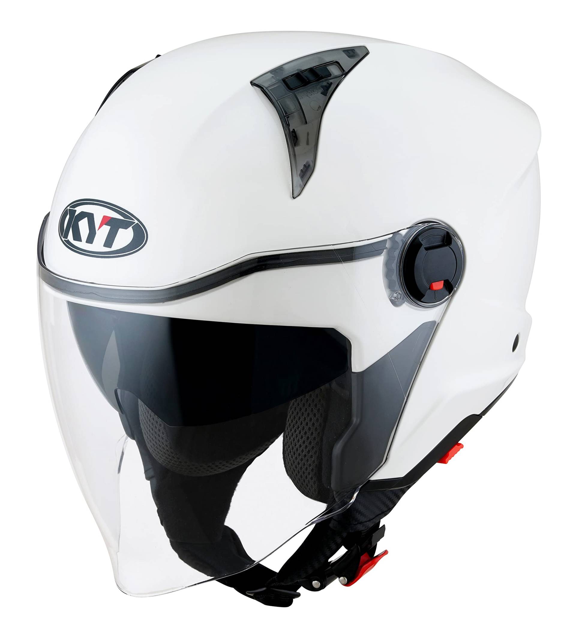 KYT D-City Plain White E06 Motorradhelm (Weiß), L (59) von KYT