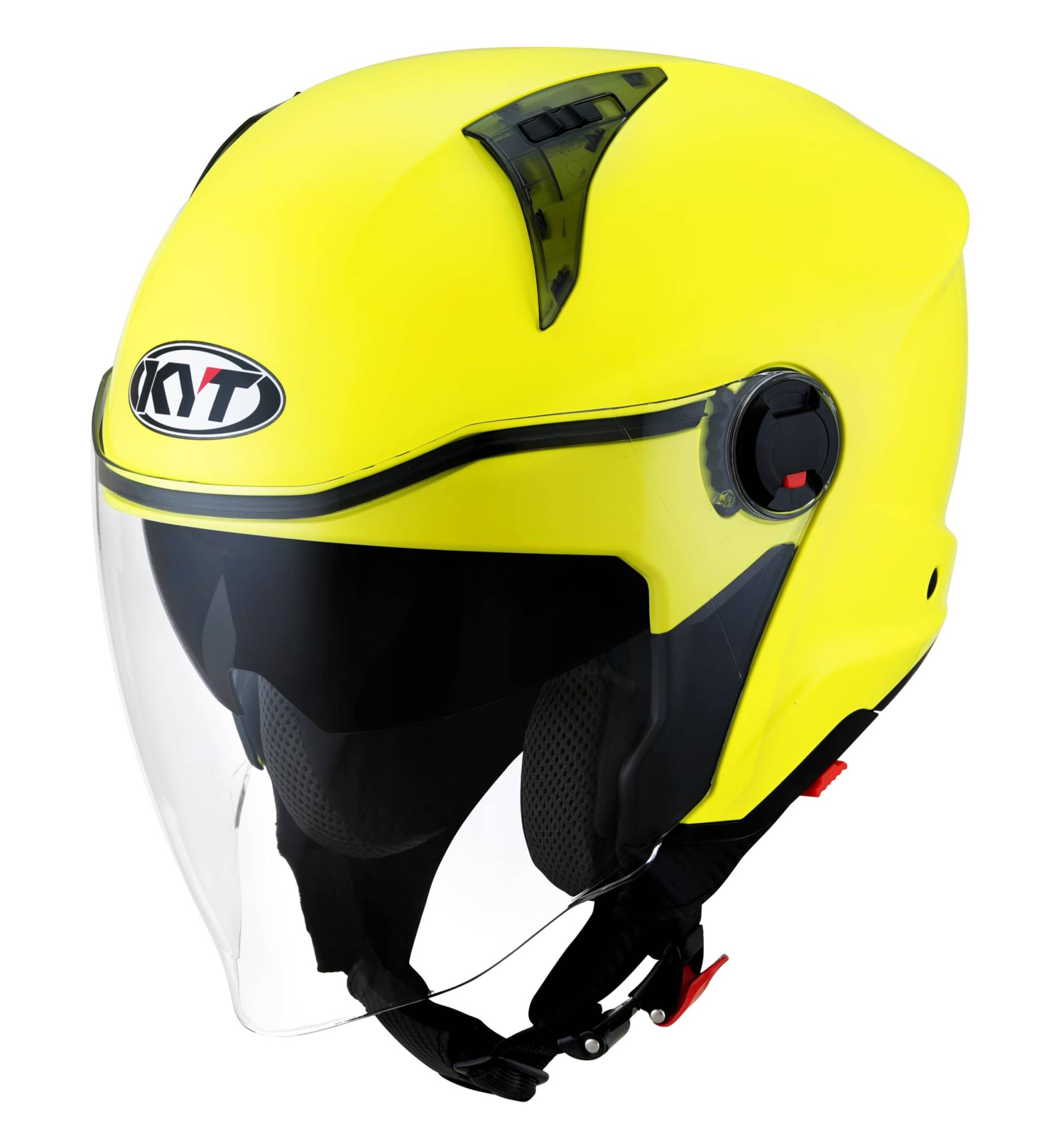 KYT D-City Plain Yellow E06 Motorradhelm (Fluogelb), L (59) von KYT