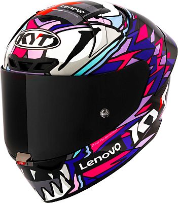 KYT KX-1 Race GP Bastianini Replica 2023, Integralhelm - Schwarz/Weiß/Pink/Lila - L von KYT