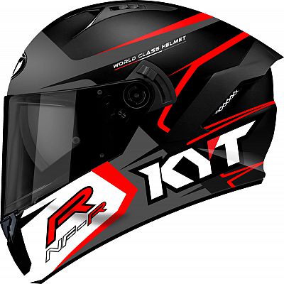 KYT NF-R Track, Integralhelm - Matt Grau/Schwarz/Rot - XS von KYT