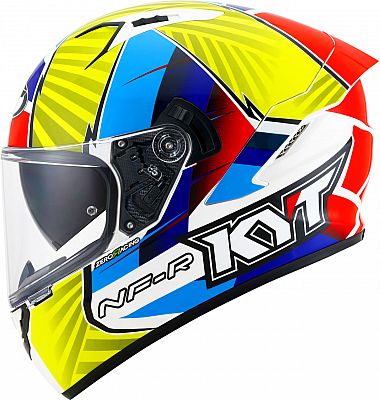 KYT NF-R Xavi Fores Replica 2021, Integralhelm - Matt Weiß/Blau/Rot/Gelb - S von KYT