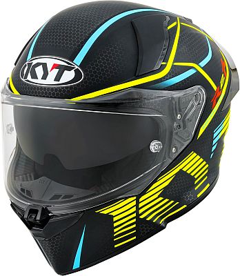 KYT R2R Concept, Integralhelm - Matt Schwarz/Türkis/Gelb - XL von KYT