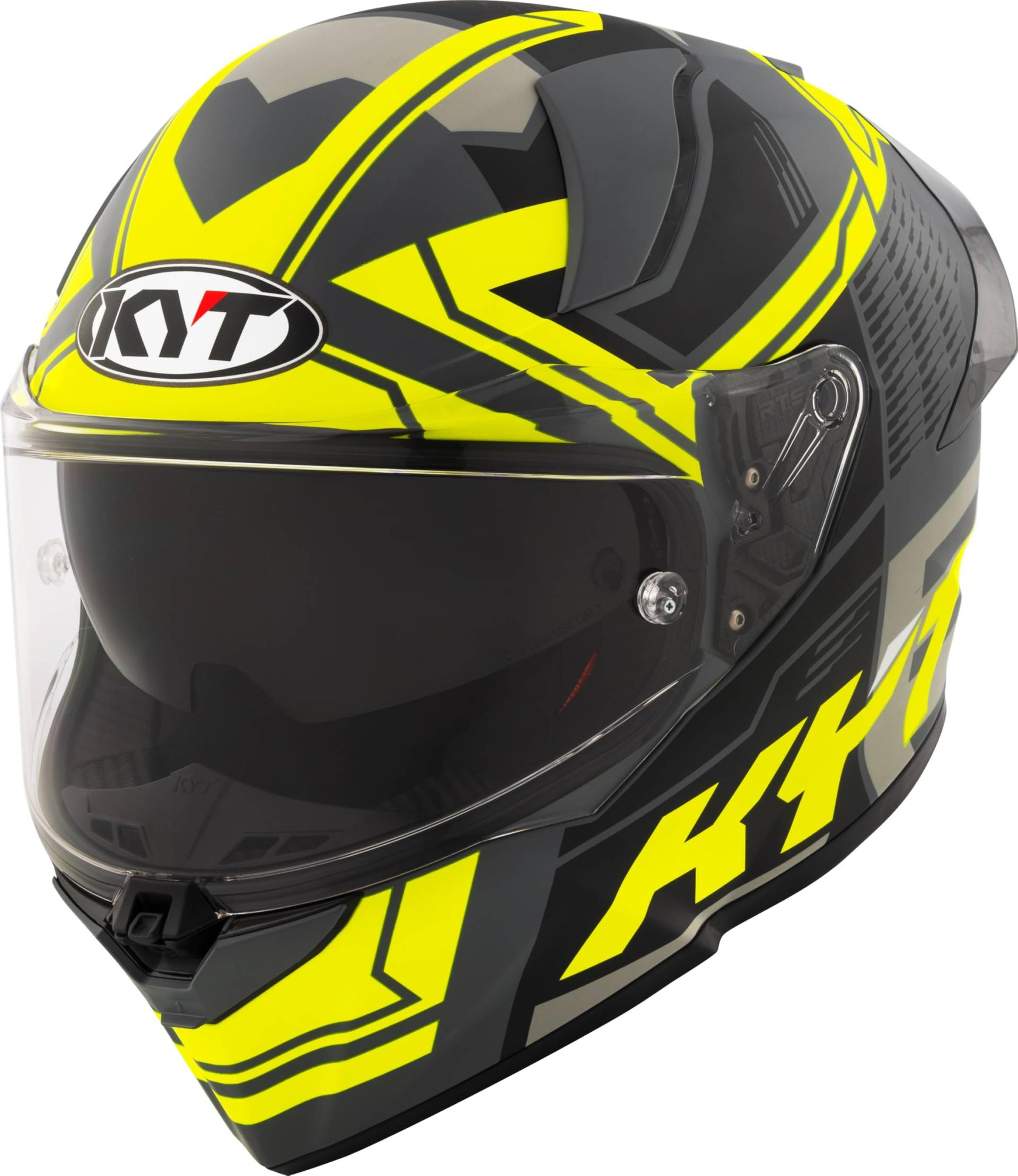 KYT R2R Octane Motorradhelm (Schwarzmatt/Gelb), L (59) von KYT