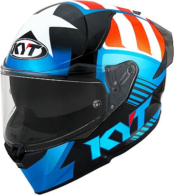 KYT R2R Straight, Integralhelm - Schwarz/Blau/Weiß/Rot - L von KYT