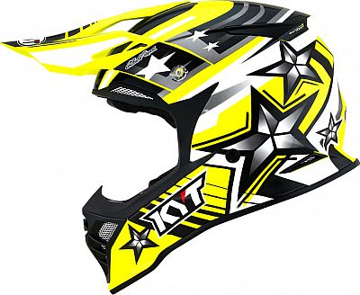 KYT Skyhawk Ardor, Motocrosshelm - Schwarz/Weiß/Neon-Gelb - M von KYT