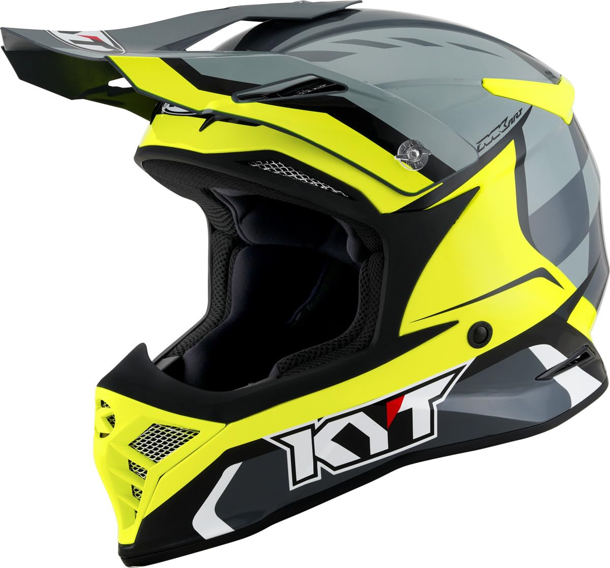 KYT Skyhawk Glowing Motocross Helm (Gray/Yellow,S (55/56)) von KYT