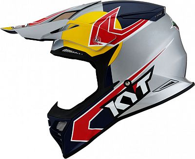 KYT Skyhawk Taddy Replica, Motocrosshelm - Grau/Blau/Rot - S von KYT