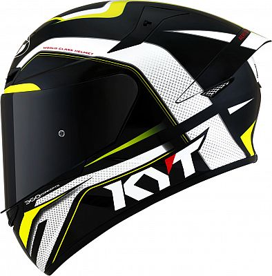 KYT TT-Course Grand Prix, Integralhelm - Schwarz/Weiß/Neon-Gelb - XL von KYT