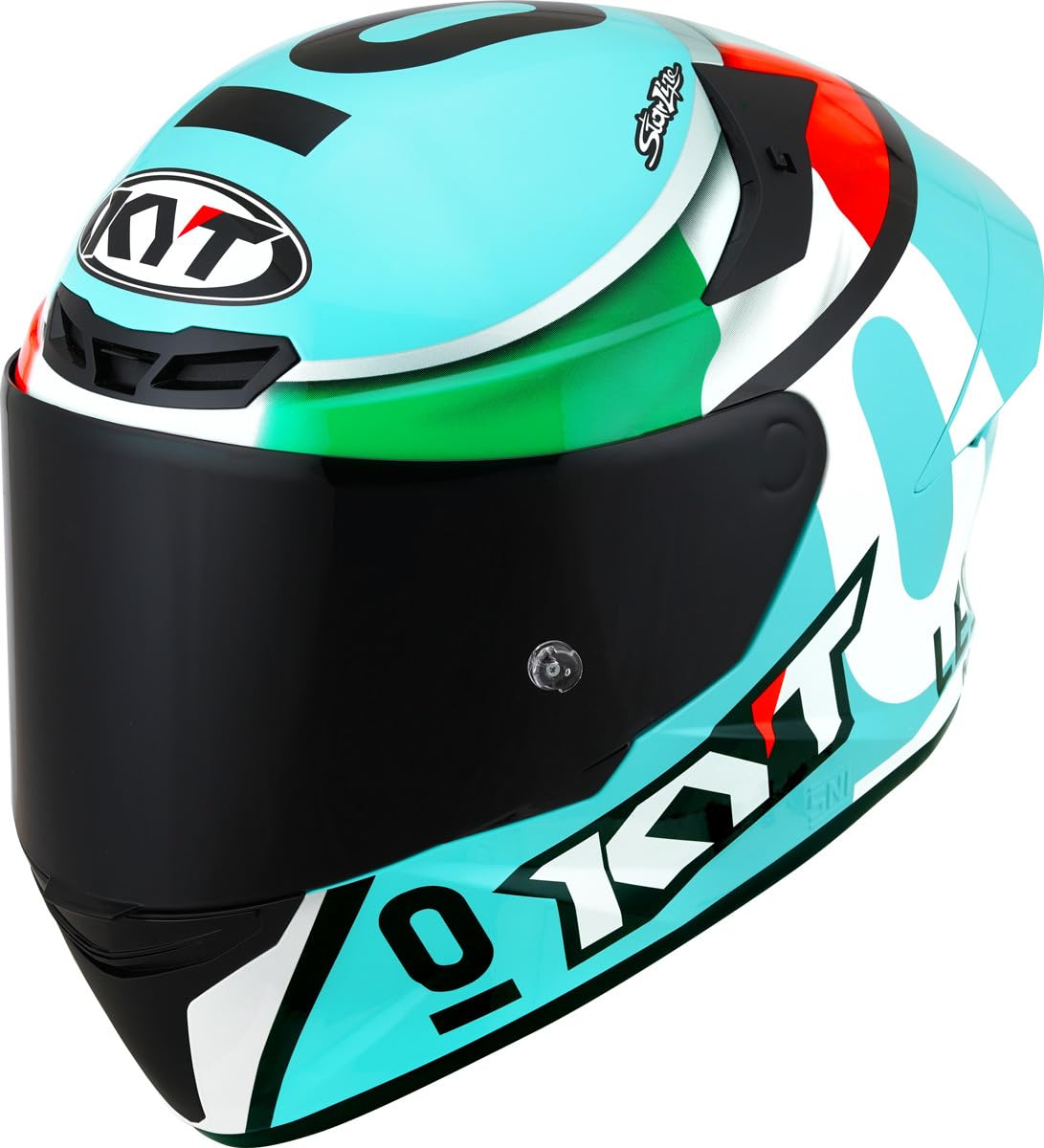 KYT TT-Course Leopard Replica Helm (Blue/Green,XL (61/62)) von KYT