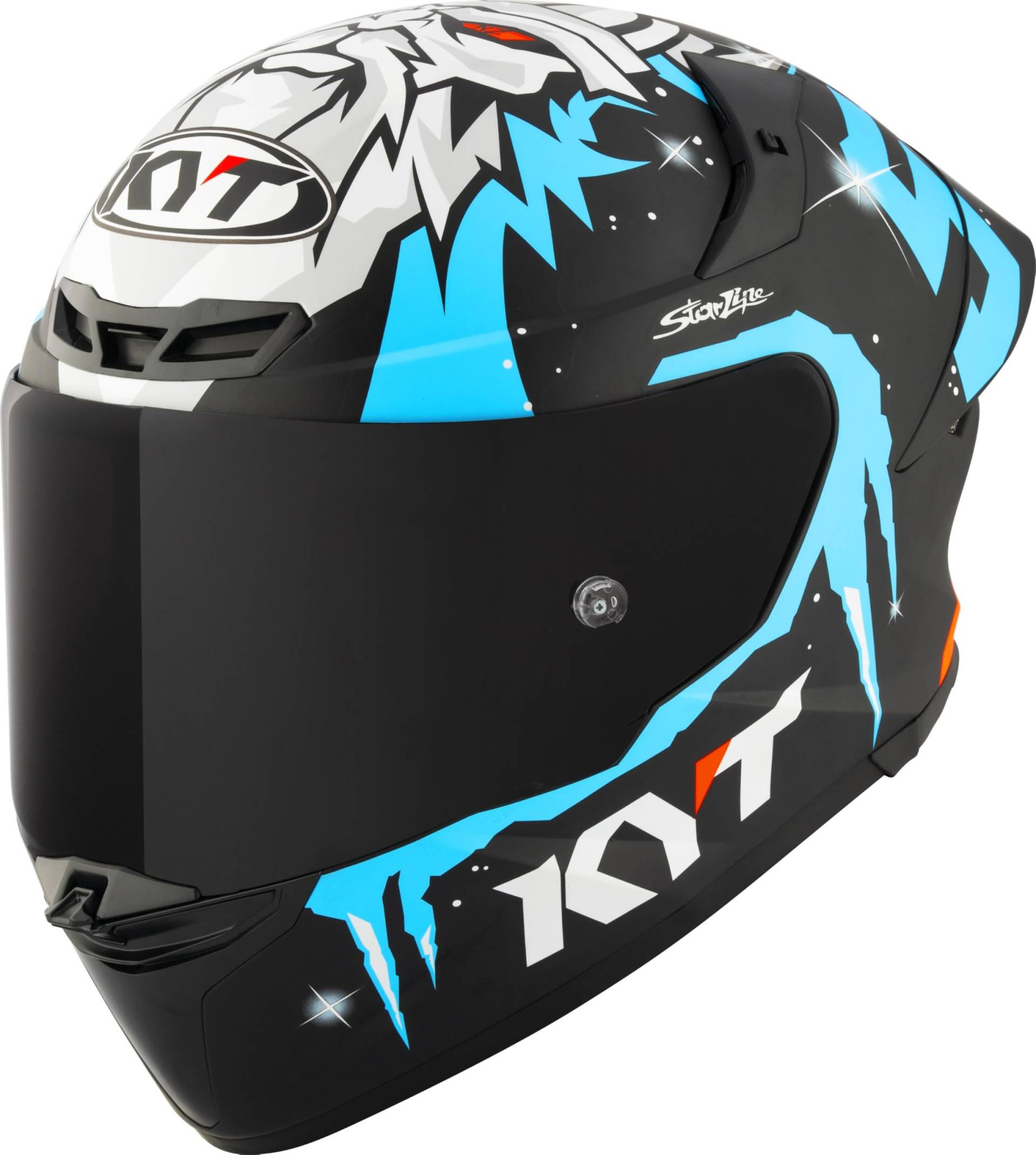 KYT TT-Revo Masia Replica Winter Test E06 Motorradhelm (Schwarzmatt/Blau/Weiß), XS (53) von KYT