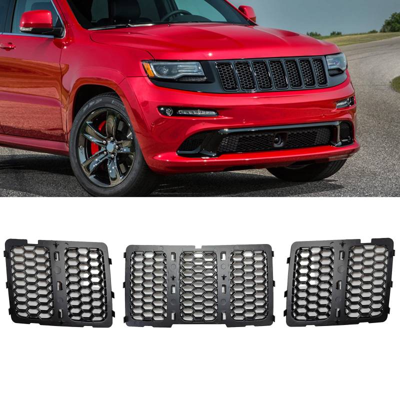 KYYET Kühlergrill-Einsätze, Netzwaben, kompatibel mit Jeep Grand Cherokee 2014, 2015, 2016 von KYYET