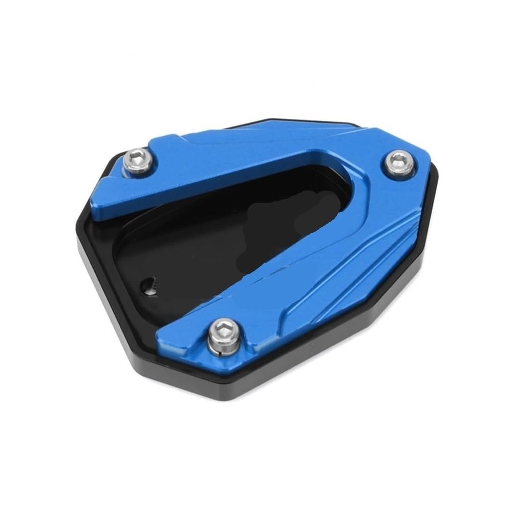 KZYQDARS Seitenhalterung Pad Motorrad CNC Kickstand Fuß Seite Stehen Verlängerung Pad Unterstützung Platte Vergrößern Für XMAX300 Für X-MAX300 2023 Seitenhalterung Vergrößerungspad(Blue-NO Logo) von KZYQDARS