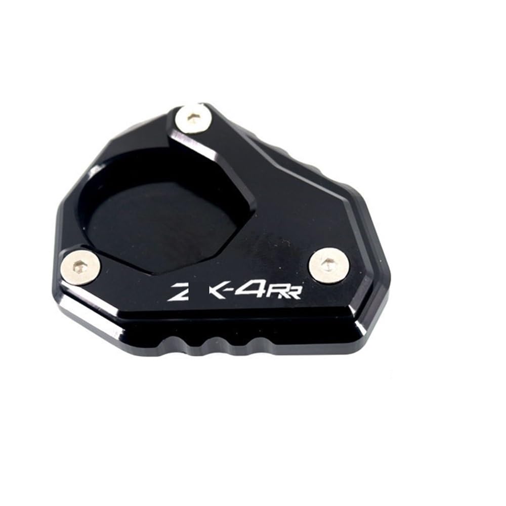 KZYQDARS Seitenhalterung Pad Motorrad Kickstand Fuß Seite Ständer Verlängerung Pad Unterstützung Platte Vergrößern Fit Für ZX-4R Für ZX-4RR 2023 2024 Seitenhalterung Vergrößerungspad(2Black) von KZYQDARS