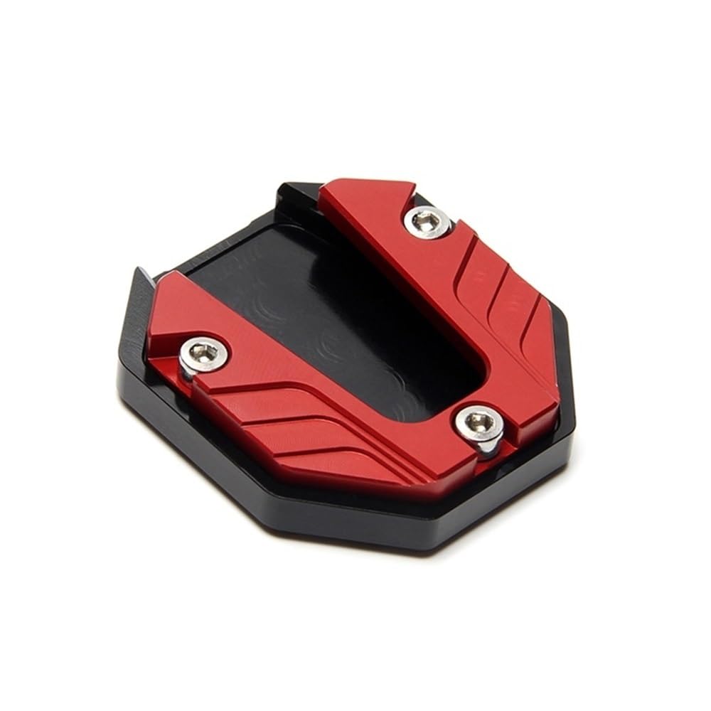 KZYQDARS Seitenhalterung Pad Motorrad Ständer Extender Fuß Seite Fahrrad Ständer Verlängerung Pad Platte Anti-Skid Vergrößerte Basis fit alle Moto Seitenhalterung Vergrößerungspad(RED) von KZYQDARS