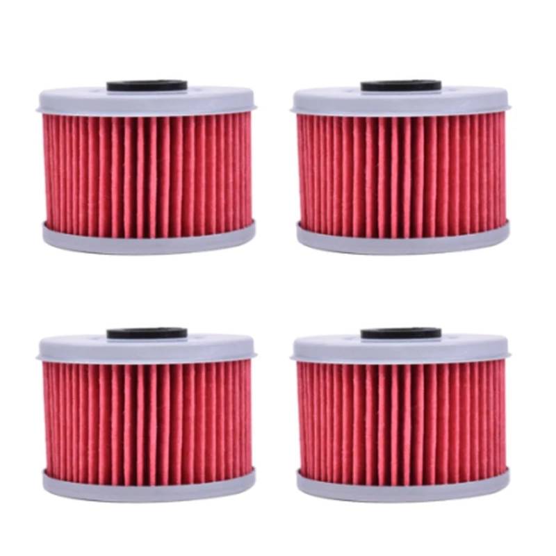 Ölfilter for CBF125 XL125 V Varadero De Luxe CBF250 CRF250 SXS500 SXS520 M for Pi.o/neer TRX400 TRX420 TRX450 TRX500 TRX520(4pcs Red) von KZYQDARS