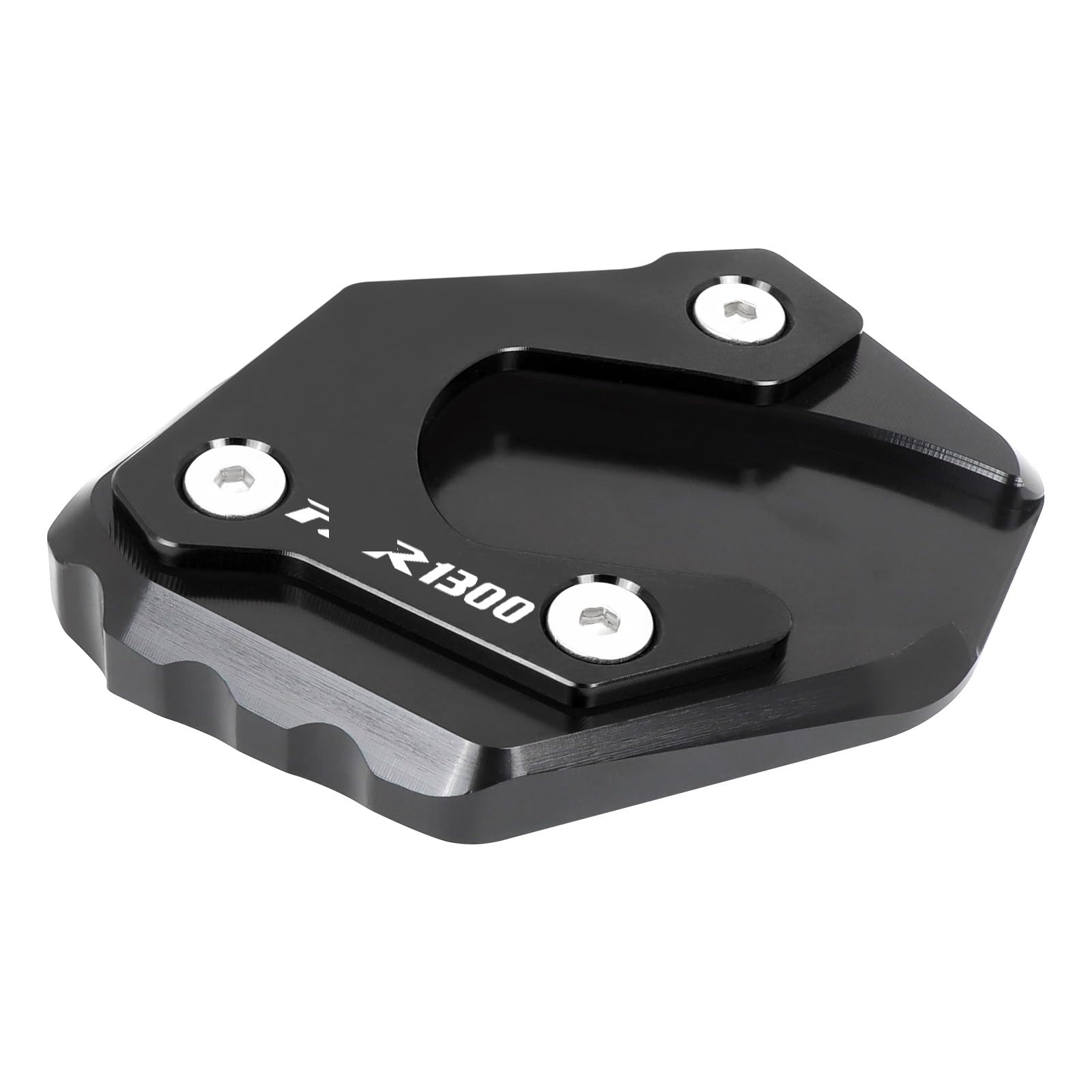 Seitenhalterung Pad Motorrad Kickstand Fuß Seitenständer Erweiterung Vergrößerer Pad Stützplatte Für Y&AMAHA Für FJR 1300 2001-2017 2018 2019 Seitenhalterung Vergrößerungspad(Black-with logo) von KZYQDARS