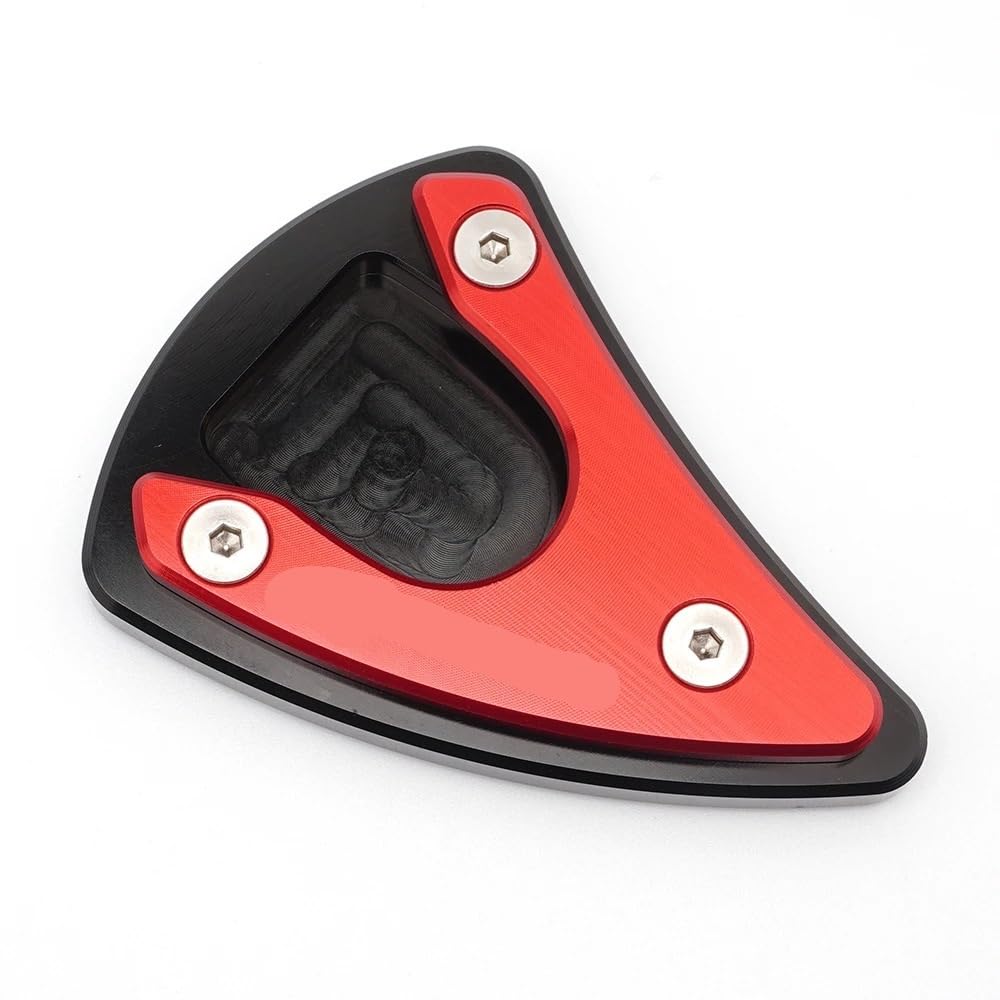 Seitenhalterung Pad Motorrad Ständer Fuß Seite Stehen Enlarger Unterstützung Platte Verlängerung Pad Für VESPA Sprint Für Primavera 150 Zubehör Seitenhalterung Vergrößerungspad(Kickstand Red) von KZYQDARS