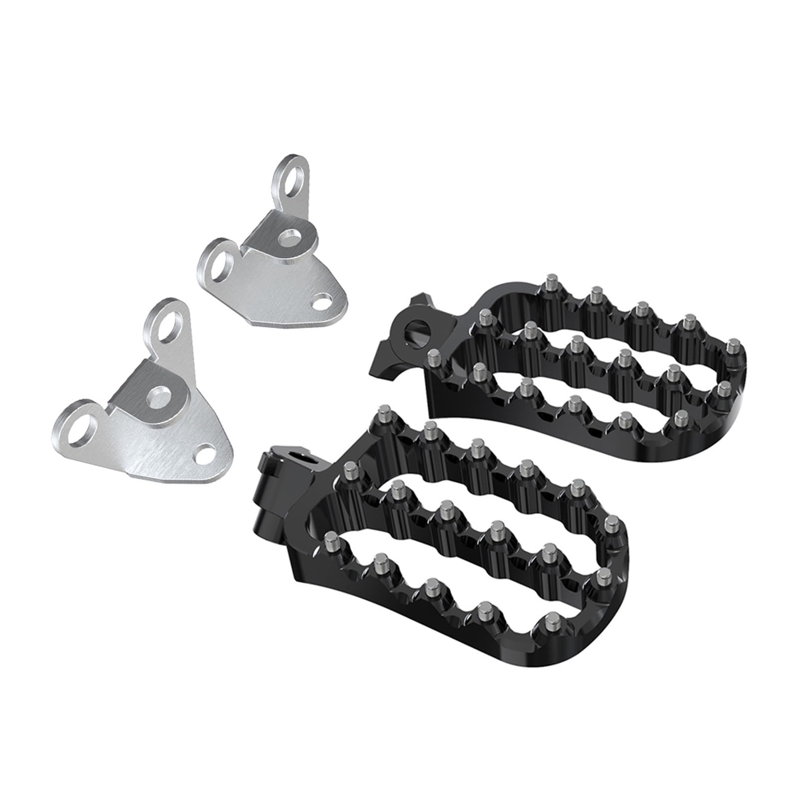 Fußrasten Motorrad Breite Pedale Ruht Pedale Für TENERE 700 Für T7 Für XTZ700 2019 2020 2021 2022 2023(1 Set Black Silver) von KZZYPJ