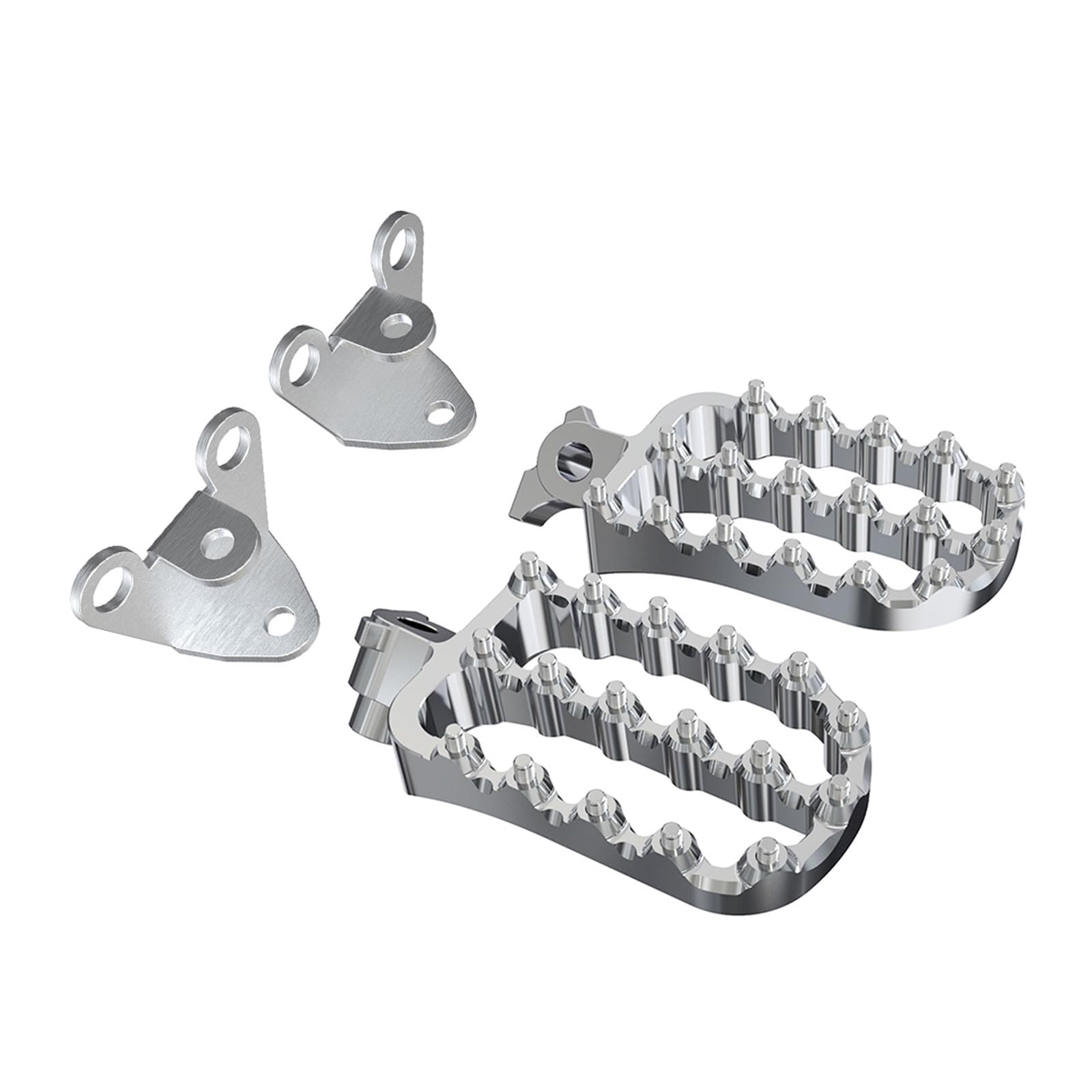 Fußrasten Motorrad Breite Pedale Ruht Pedale Für TENERE 700 Für T7 Für XTZ700 2019 2020 2021 2022 2023(1 Set Silver) von KZZYPJ