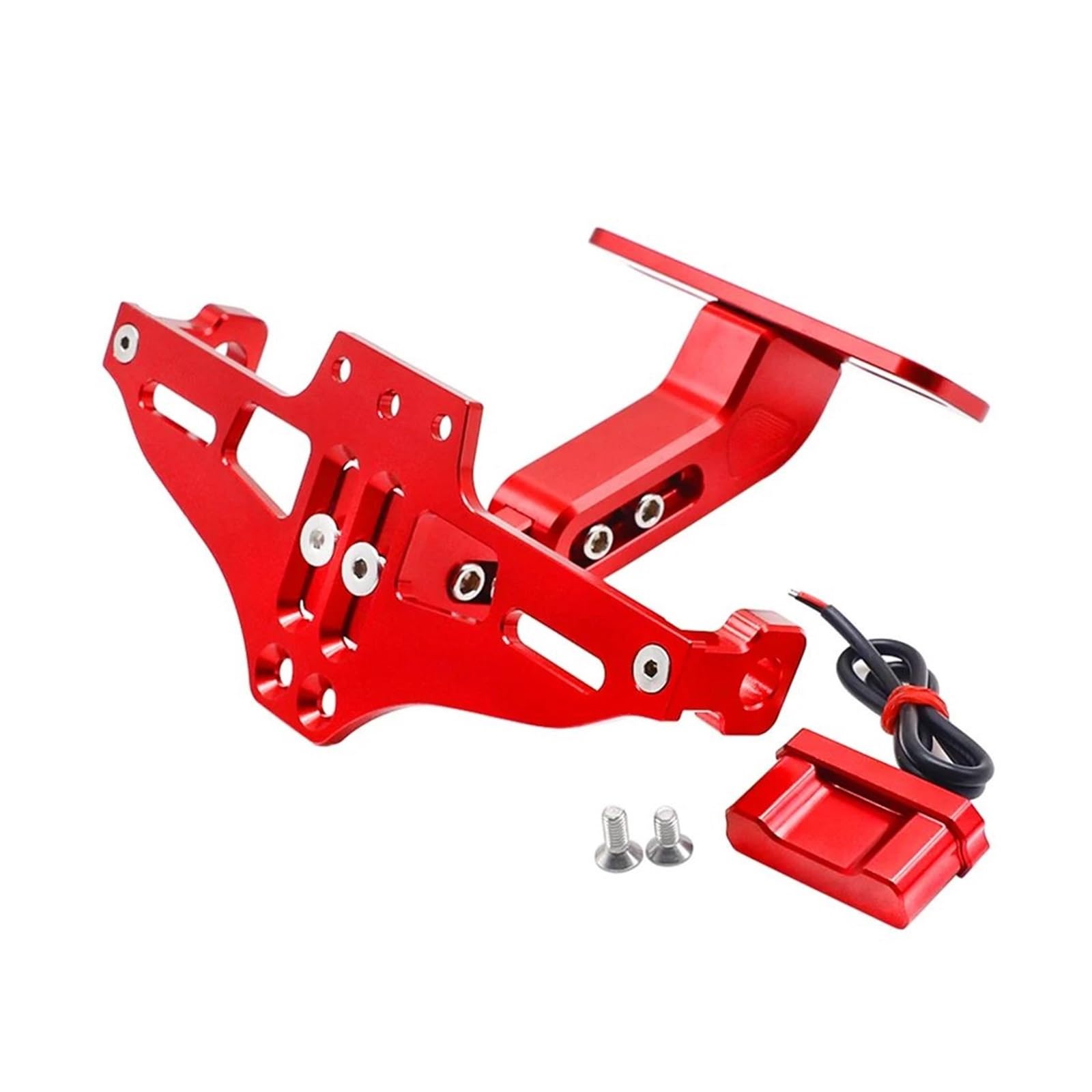 KaLaGong Kennzeichenhalters Für CFMOTO CF650 650NK 400NK 250NK 400GT 650MT CLX700 Motorrad Universal Einstellbare Schwanz Hinten Kennzeichen Halterung(Red) von KaLaGong