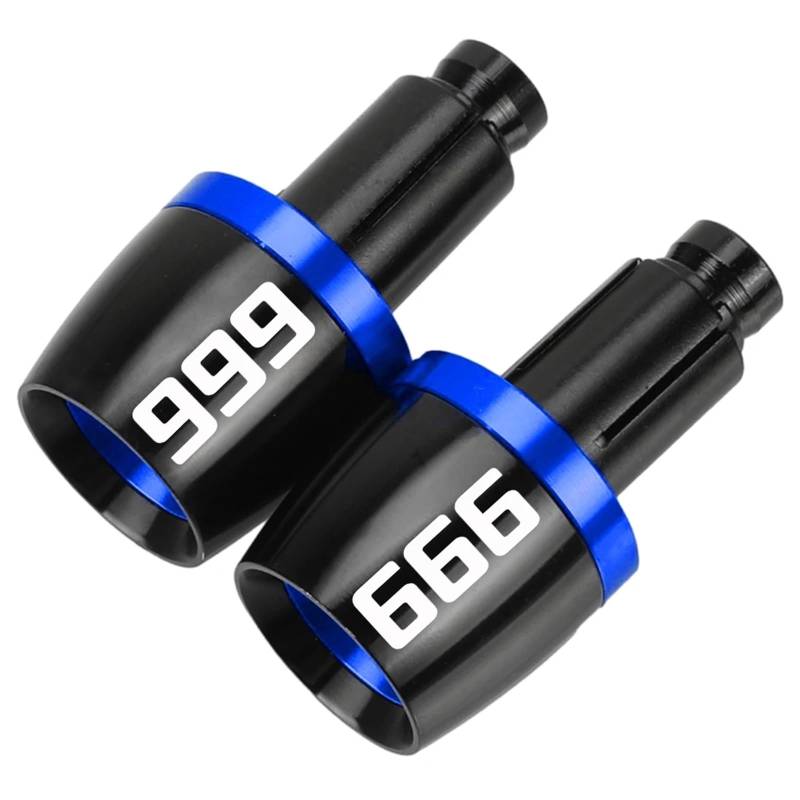 KaLaGong Motorradlenkerenden Für Ducati 999 999S 999R 2003-2008 Lenkergriffe Bar Ends Kappe Gegengewicht Plug Slide(Blau) von KaLaGong