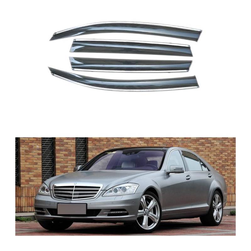 KaLaGong Windabweiser Regenabweiser Für Mercedes-Benz Für S-Klasse S350 S400 S300 2008-2012 Autofenster Modifizierter Regen-Augenbrauen-Sonnenschutz von KaLaGong