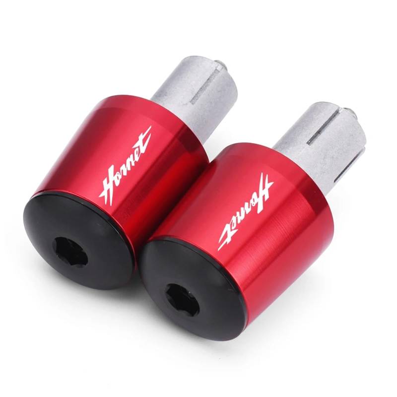 Motorradlenkerenden Für Hon&da Hornet 600 919 900 CB600F CB599 CB400 CB400SF 2016-2023 CNC Motorrad Lenker Bar Kappe End Stecker(Rot) von KaLaGong