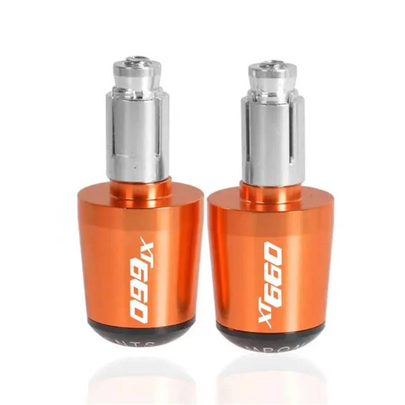 Motorradlenkerenden Für YA&MAHA XT660E XT660R XT660X XT660 XT 660 ERX 1990-2017 Motorrad Griffe End Lenker Bar Kappe End Stecker(Orange Black) von KaLaGong