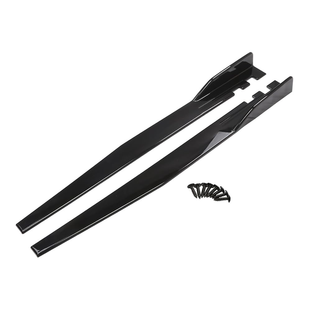 Seitenschweller 2 Stück Universal Rocker Splitter Panel Verlängerung Winglet Wing Auto Side BodyKit für Audi A1 A3 A4 A5 A6 A7 A8 B6 B7 B8 B9 C6 C7 C8 D3 D4 D5 D6,B/Bright Black von KaTiak