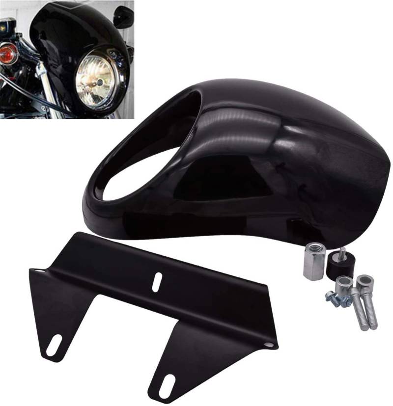 katur Scheinwerfer Verkleidung Bezüge vorne Head Light Kaminabdeckung Gabel Halterung Scheinwerfer Visier Bracket Kit für 1973 bis Harley Sportster Cafe Drag Dyna FX XL von KATUR