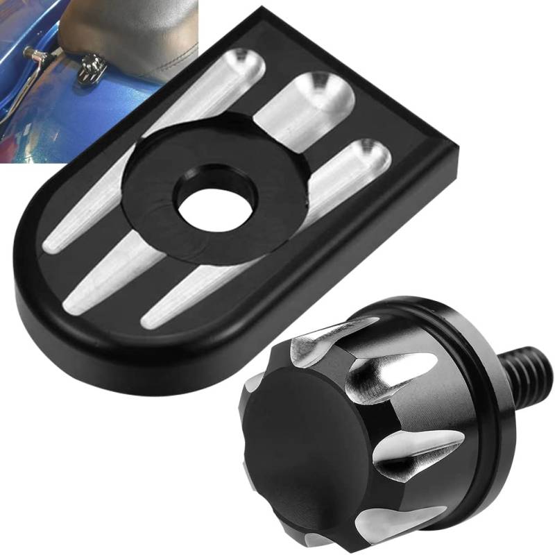 KATUR BlackBillet Aluminium-Sitzschraubenabdeckungs-Set für Harley Davidson Montage Sitz am oberen Kotflügel von KATUR