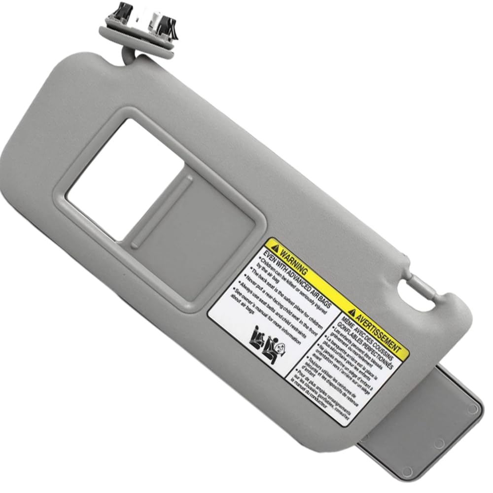 Kacepar Auto Sonnenblende, Auto Visier Sonnenschutz Extender, Blendfreie Sonnenblende mit Spiegel und Anschluss für Licht Kompatibel mit Toyota RAV4, Grau Links von Kacepar