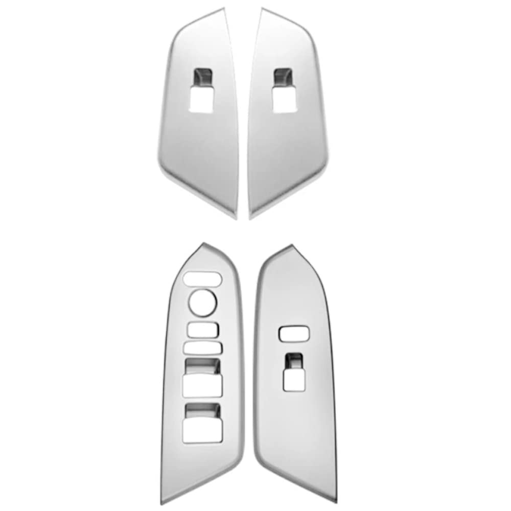 Kacepar Fensterheber-Knopfleiste, Fensterschalterblende, Fensterheber-Tastenabdeckung, Rahmen kompatibel mit Honda CR-V 2017-2021, Silber von Kacepar