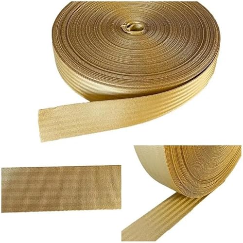 Kacperek - Gurtband - Tragegurt aus starkem Poliamid - Schultergurt für Taschen, DIY Projekte - Hoch Belastbar und Robust - 1,3 mm stark, 5 Lfm - 48mm - Beige von Kacperek