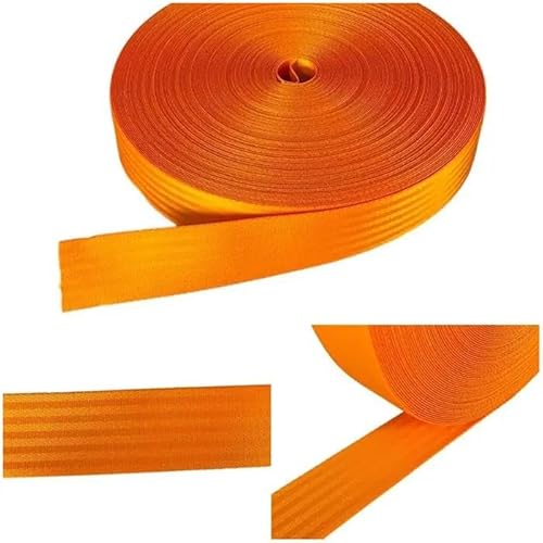 Kacperek - Gurtband - Tragegurt aus starkem Poliamid - Schultergurt für Taschen, DIY Projekte - Hoch Belastbar und Robust - 1,3 mm stark, 5 Lfm - 48mm - Orange von Kacperek